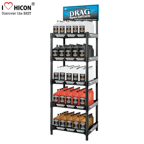 2020 New Customized Metal Display Racks Lubricating Motor Engine Oil Display Stand