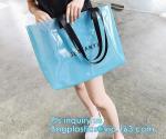 Plastic Waterproof Beach Bag, satchel handbag with a purse for women, Pockets