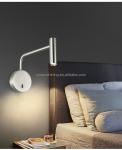350 Degree Head Rotation LED Bedside Wall Lamp for Hotel Bedroom in Classic