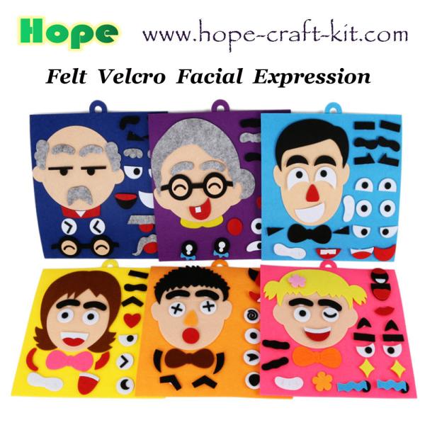 Felt Puzzle Toys Kids DIY Facial Expression Emotion Changing for Children