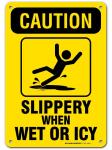 Aluminum Photoluminescent Safety Products Caution Slippery Signs for Wet Icy