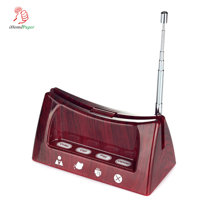 restaurant food service call system with menu holder button