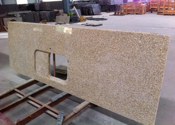 Quality Thailand Gold Granite Island Top Rectangular Basin Hole For Commercial Projects for sale