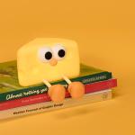 Funny Rechargeable LED Night Lamp Cute Cartoon Cheese Silicone Table Lamp Touch