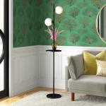 Modern Glass Ball E27 Iron Tray Table Floor Lamp For Living Room