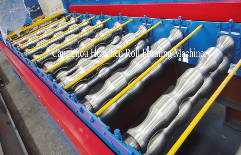 0.3-0.8mm Thickness Panel Roof Glazed Tile Roll Forming Machine With 16 Forming Station