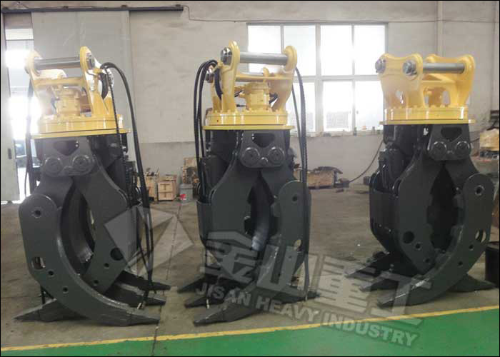 Excavator Mounted Rotator Hydraulic Log Grapple For Hyundai R200 R210 R225