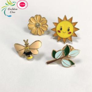 Wholesale Butterfly sun sunshine leaf flower tag gym plant metal glitter enamel movable baby medical brooch lapel pin from china suppliers