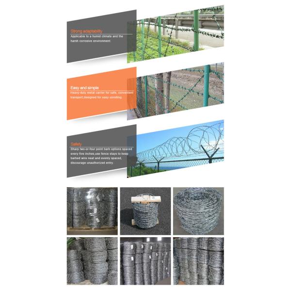 Durable PVC Coated Barbed Wire , Bob Wire Fence Anti Corrosion Easy Maintenance