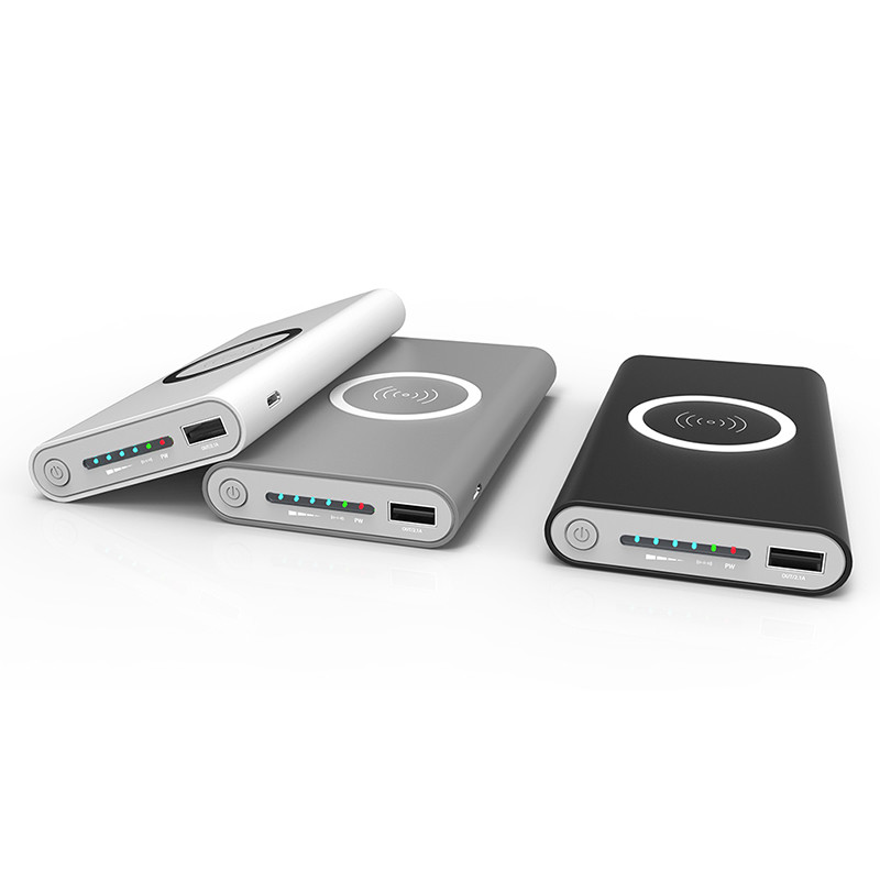 Fashion 3 In 1 QI Wireless Power Bank 10000mah 135*73*19mm Dimension OEM Support