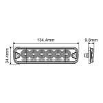 18W Truck Strobe Light High Bright LED Grille Strobe Lights IP67 PC Lens