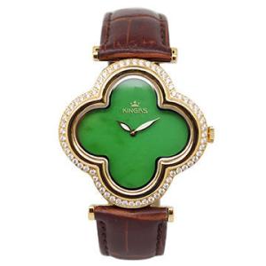 Wholesale Flower Shape Jade Watch Stainless Steel Case With Diamond On Bezel from china suppliers