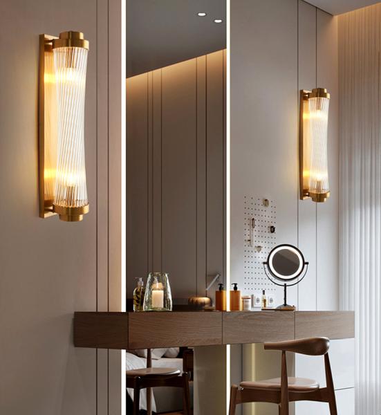 Modern Black Crystal Wall Light LED Bathroom Lamp Bedside Wall Sconce Lamp (WH