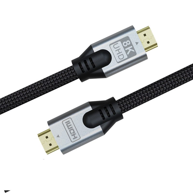 Braided 8K HDMI Cable 2M Lead 24k Gold Plated For Monitor
