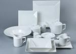4 inch 5 inch Embossed Square Odorless Ceramic Bowl Set