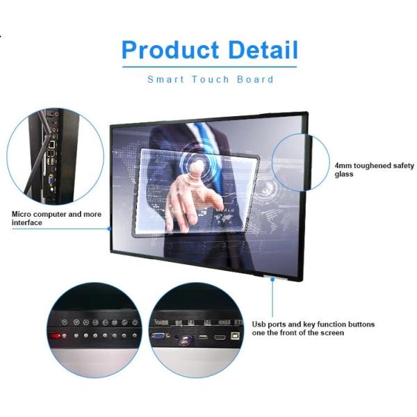 75 Inch 4K Interactive Digital Signage Kiosk Teaching Whiteboard For Meeting Room