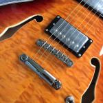 Double F holes jazz electric guitar,Rosewood Fingerboard,burst color Quilte