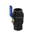 PVC Ball Valve with Straight Through Type Channel and Steel Handle