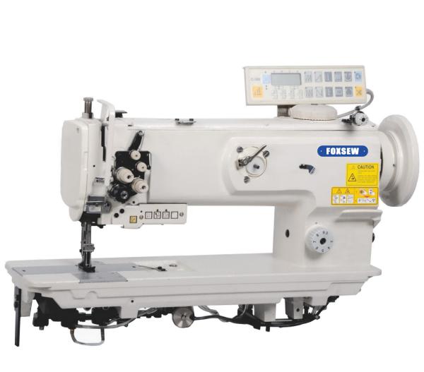Double Needle Compound Feed Walking Foot Heavy Duty Lockstitch Sewing Machine