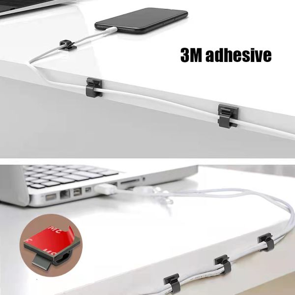 Durable Cord Clamp Holder Cable Clip Adhesive Square Convenient