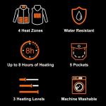 Winter Electric Heated Jacket Carbon Fiber Softshell Waterproof Down Jacket With