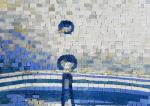 Waterdrop Ruffle Marble Mosaic Outdoor Wall Art Handmade Craft Mirror Patterned