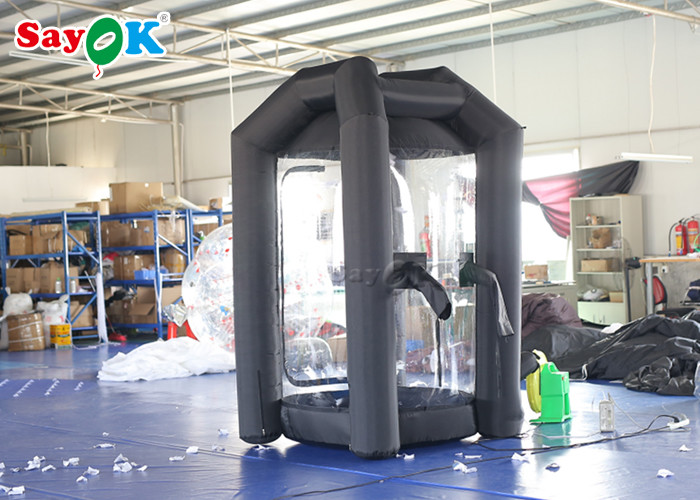 Black Cube Inflatable Money Grab Booth Machine For Event CE SGS ROHS