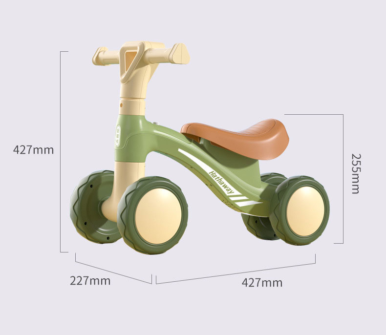 Push Bicycle Balancing Gift for Boys Girls Four Wheels Age 0-3M Handcart Learning Toy