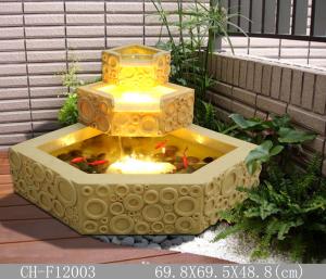 Wholesale Classical Polygon Lighted Sandstone Brick Garden Fountain from china suppliers