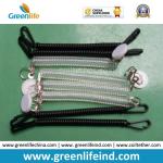 Chinese Factory Wholesale Black Clear Spring Coiled Keychain Leash