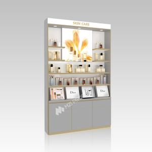 Wholesale Skincare Store Display Furniture Gray Wooden Makeup Shop Cabinet with Lightbox for Makeup Store Display Furniture and Cosmetic Shop Interior Design from china suppliers