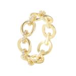 Delicate Chain Shape CZ Diamonds Eternity Rings 925 Sterling Silver for Men's