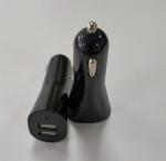 4.8A Lightning Cable Car Charger Dual USB Sockets ABS Material Black Color