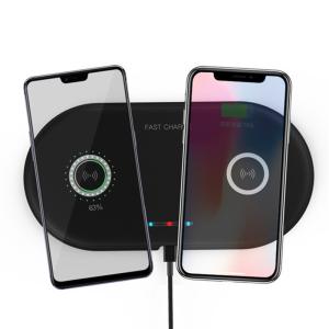 Wholesale Portable Wireless Desktop Charging Station Dual QI Wireless Charging Pad from china suppliers