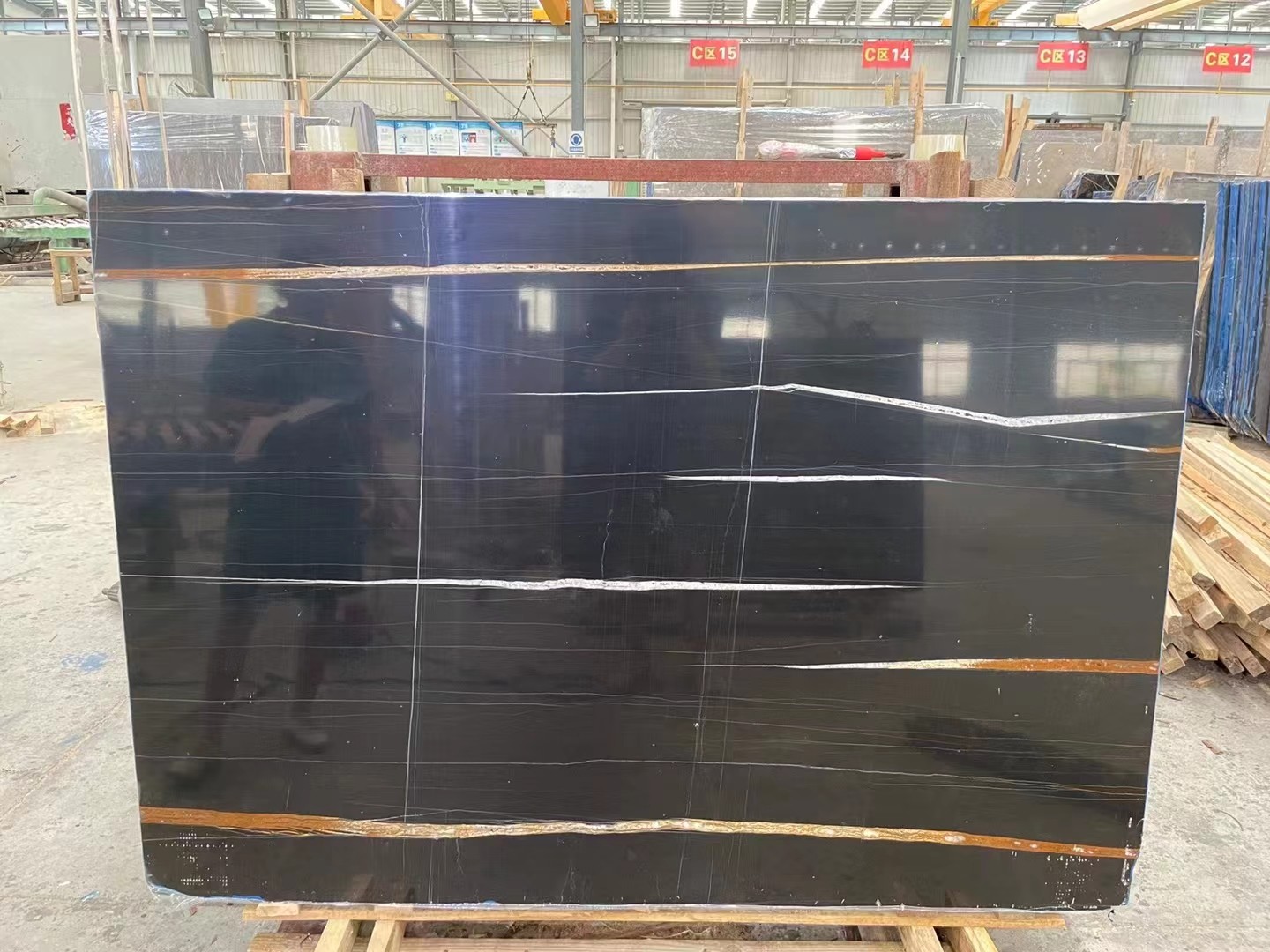 Marquina Saint Laurent Sahara Noir Marble Slab For Wall Decoration