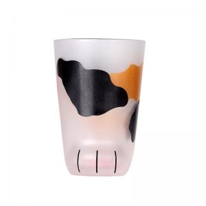 China Cat Paw Print Coffee Drinking 260ml Personalized Glass Cup on sale