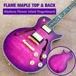 Custom LP Semi Hollow body Electric Guitar with F holes, Abalone Flower inlaid