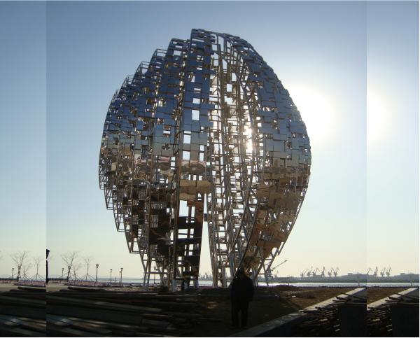 Abstract Large Outdoor Sculpture Modern Metal Monument For Square Decoration
