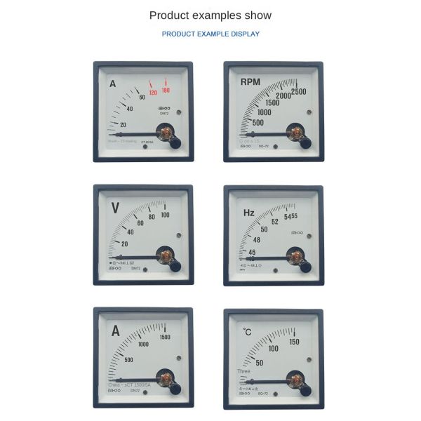 2000A DC Analog Panel Ammeter DN72 Panel Mount Current Meter