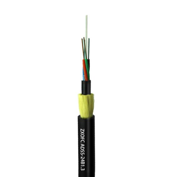 Overhead 12/24/48 Core ADSS Fiber Optical Cable Durable With 50/100/200 Meter