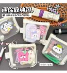 CARTOON NET COIN PURSE CUTE CHANGE STORAGE BAG TRANSPARENT PORTABLE CARD POCKET
