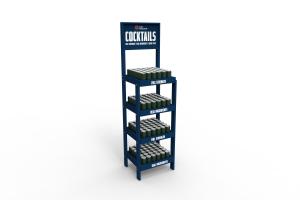 Wholesale Pine Wood 5 Layers Cocktail Display Stand With Wheels For Wine Store from china suppliers