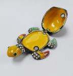 Mum & Baby Turtle metal trinket box turtle enamel metal jewelry box