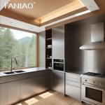 New Industrial Design Stainless Steel 304 Kitchen Cabinets Island With Sink And