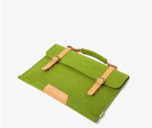 Wholesale top quality factory price felt laptop sleeve with leather handle from china suppliers