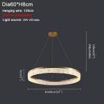Led Gold Chandelier For Living Room Modern Creative Design Light Fixture Round