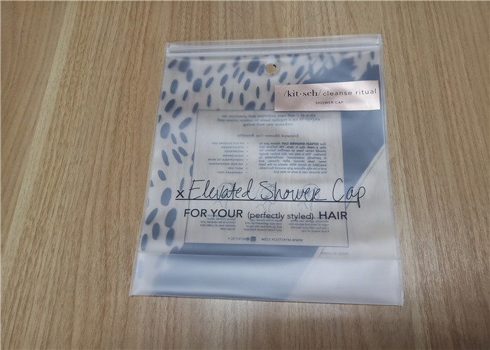 Zipper Closure PVC Packaging Bags Waterproof For Travel Shower Cap