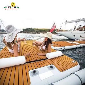 Wholesale 6 Person Inflatable Floating Dock Platform PVC Water Floating Air Dock 2x3m from china suppliers