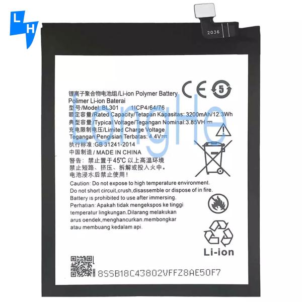 3200mAh BL301 For Lenovo K6 Enjoy L38082 Lithium Polymer Double IC Protection