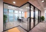 Modern Indoor Glazed Office Partition Wall Demountable Wall Double Glass With